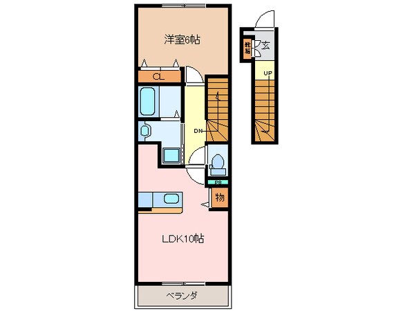 徳和駅 徒歩15分 2階の物件間取画像